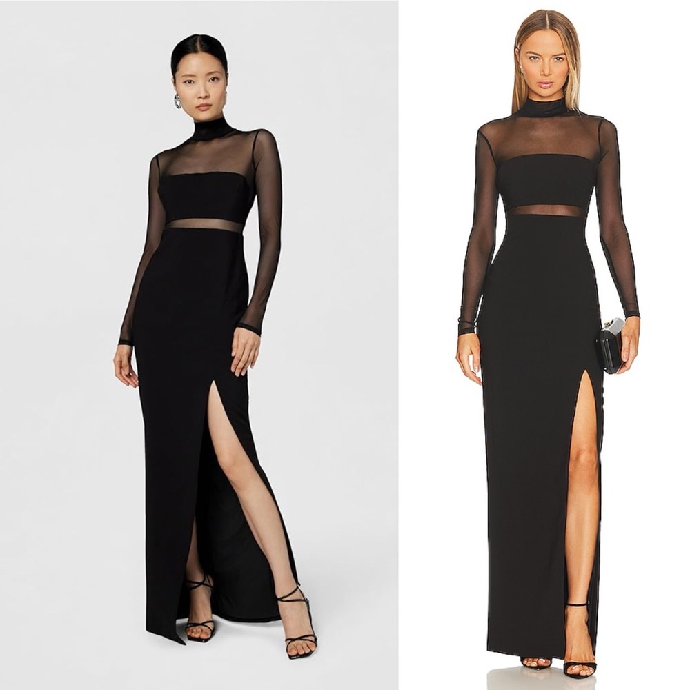 Likely Black Sheer Sleeve Maxi Dress